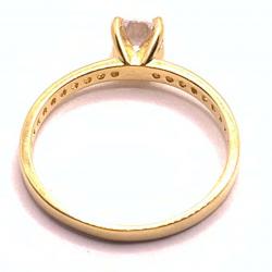 Anel em ouro amarelo 18k com 21 zirconias - 2ANZ0003